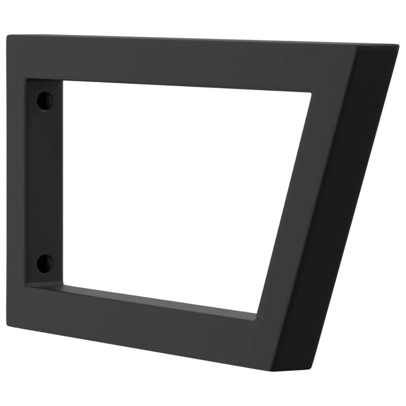 vidaXL Shelf Brackets for Washbasin 2 pcs Black Trapezium Steel
