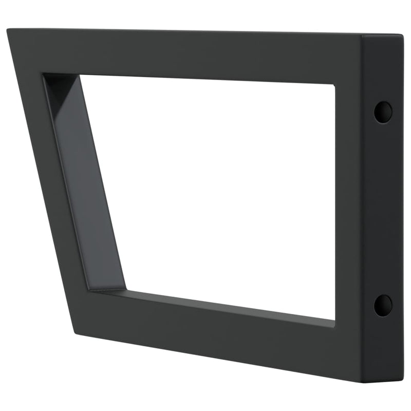 vidaXL Shelf Brackets for Washbasin 2 pcs Black Trapezium Steel