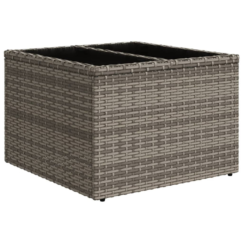vidaXL 2 Piece Garden Sofa Set with Cushions Grey Poly Rattan and Glass