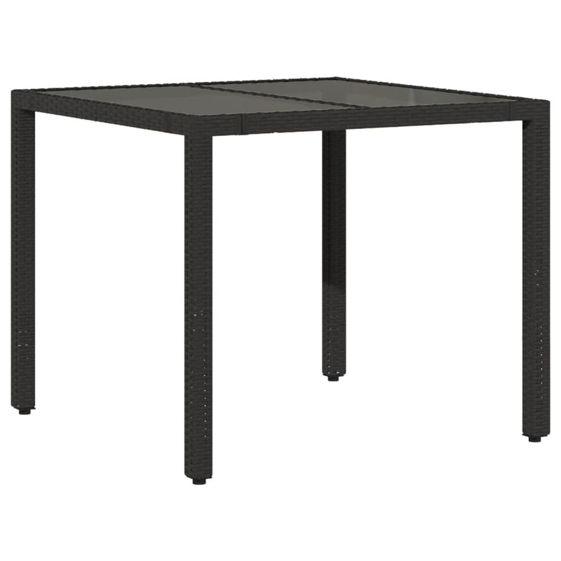 vidaXL 3 Piece Bistro Set with Cushions Black Poly Rattan