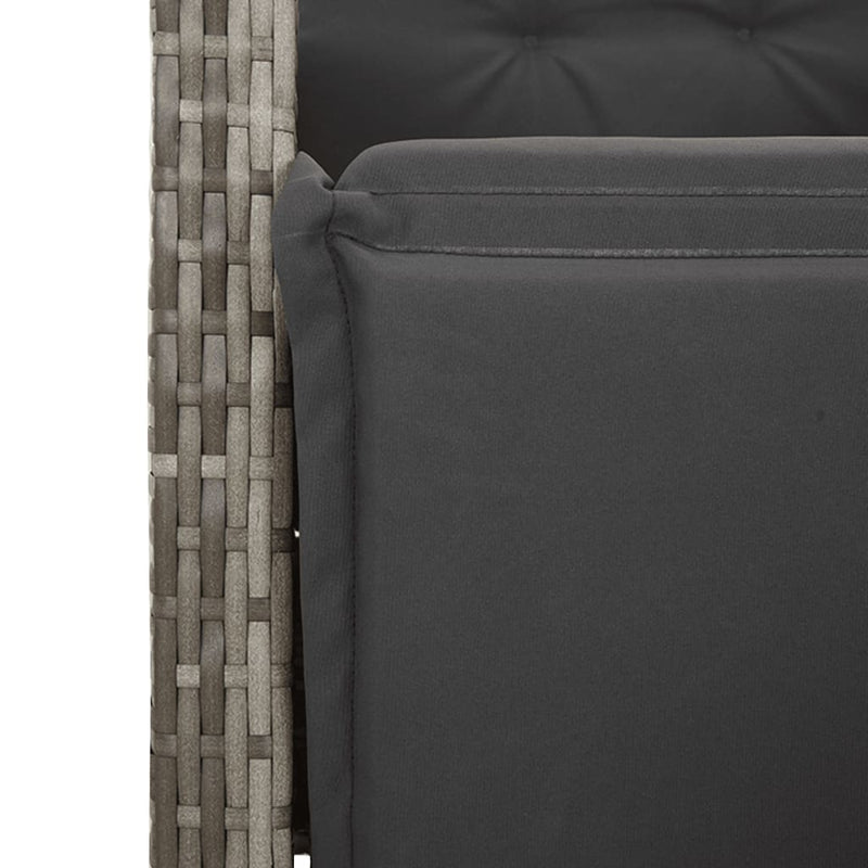 vidaXL 5 Piece Garden Bistro Set with Cushions Grey Poly Rattan