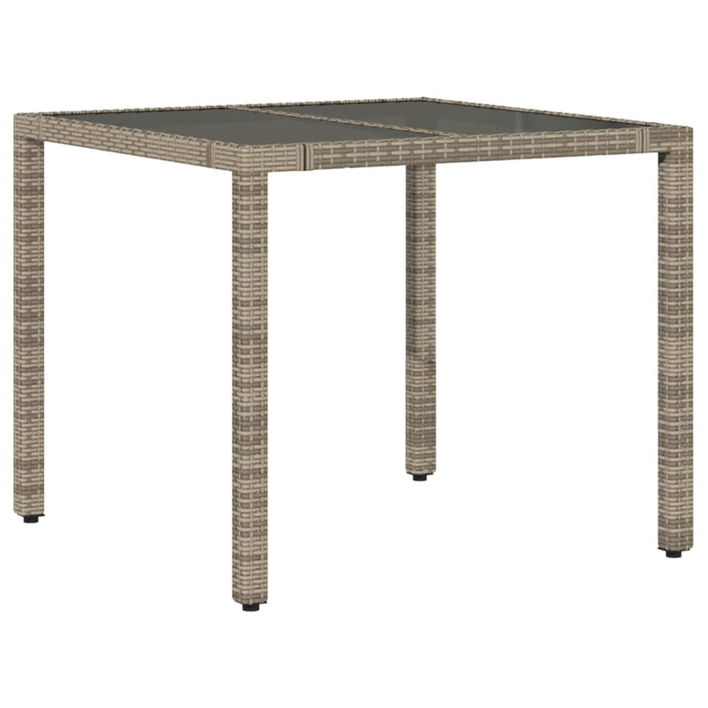 vidaXL 3 Piece Garden Bistro Set with Cushions Grey Poly Rattan