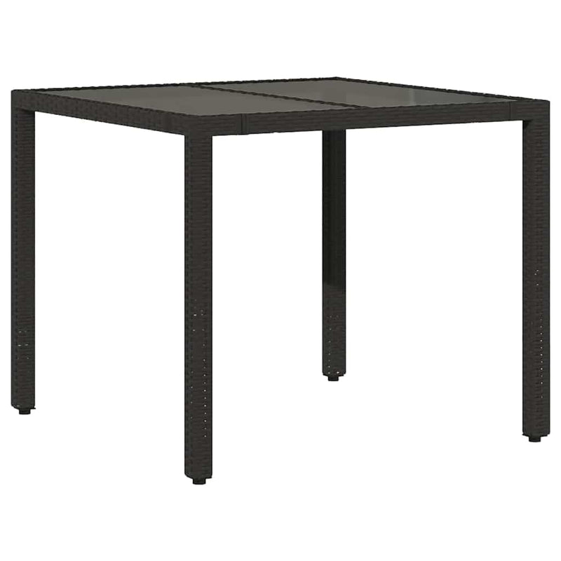 vidaXL 3 Piece Garden Bistro Set with Cushions Black Poly Rattan