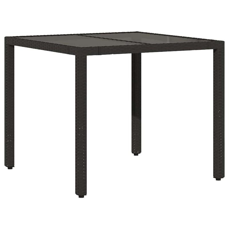 vidaXL 5 Piece Garden Bistro Set with Cushions Black Poly Rattan
