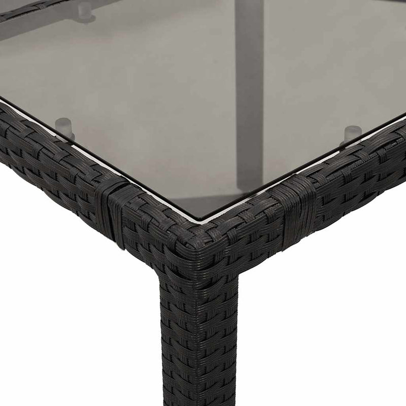 vidaXL 5 Piece Garden Bistro Set with Cushions Black Poly Rattan