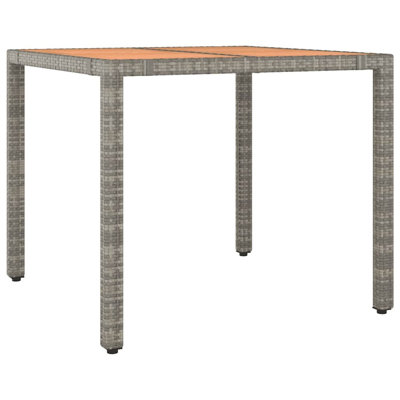 vidaXL 3 Piece Garden Bistro Set with Cushions Grey Poly Rattan