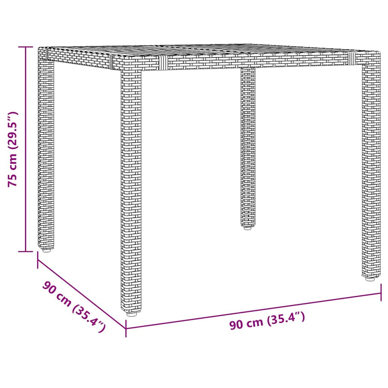 vidaXL 3 Piece Garden Bistro Set with Cushions Grey Poly Rattan