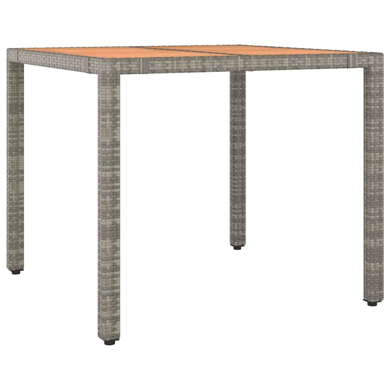 vidaXL 5 Piece Garden Bistro Set with Cushions Grey Poly Rattan