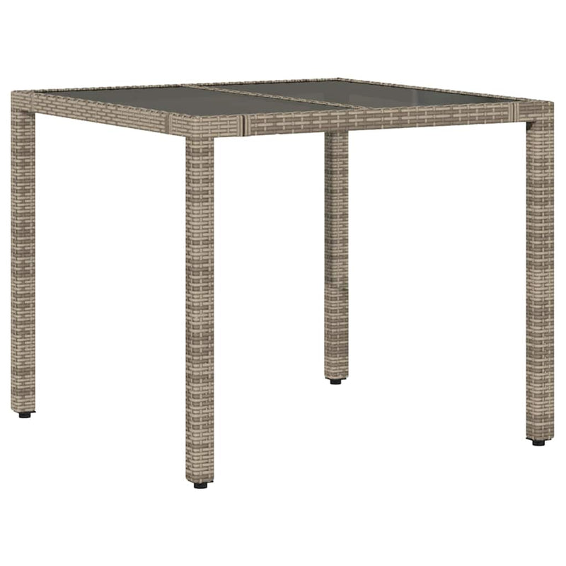 vidaXL 3 Piece Garden Bistro Set with Cushions Grey Poly Rattan