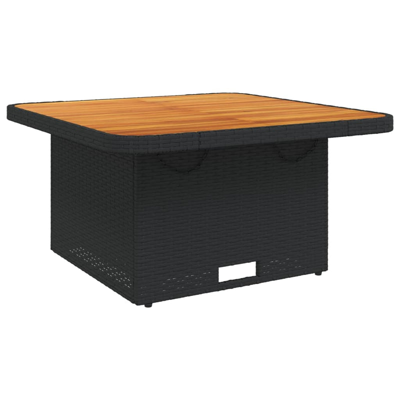 vidaXL 3 Piece Garden Dining Set with Cushions Black Poly Rattan