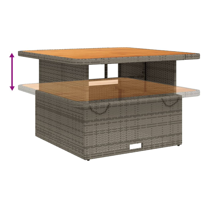 vidaXL 2 Piece Garden Dining Set with Cushions Grey Poly Rattan