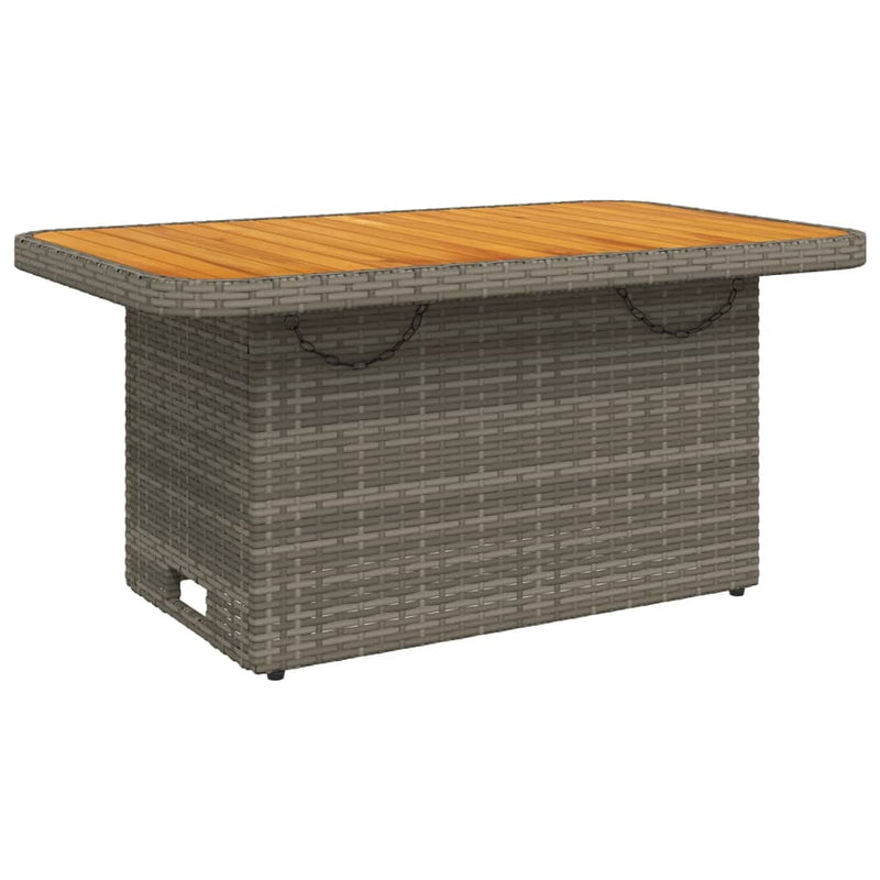 vidaXL 2 Piece Garden Dining Set with Cushions Grey Poly Rattan