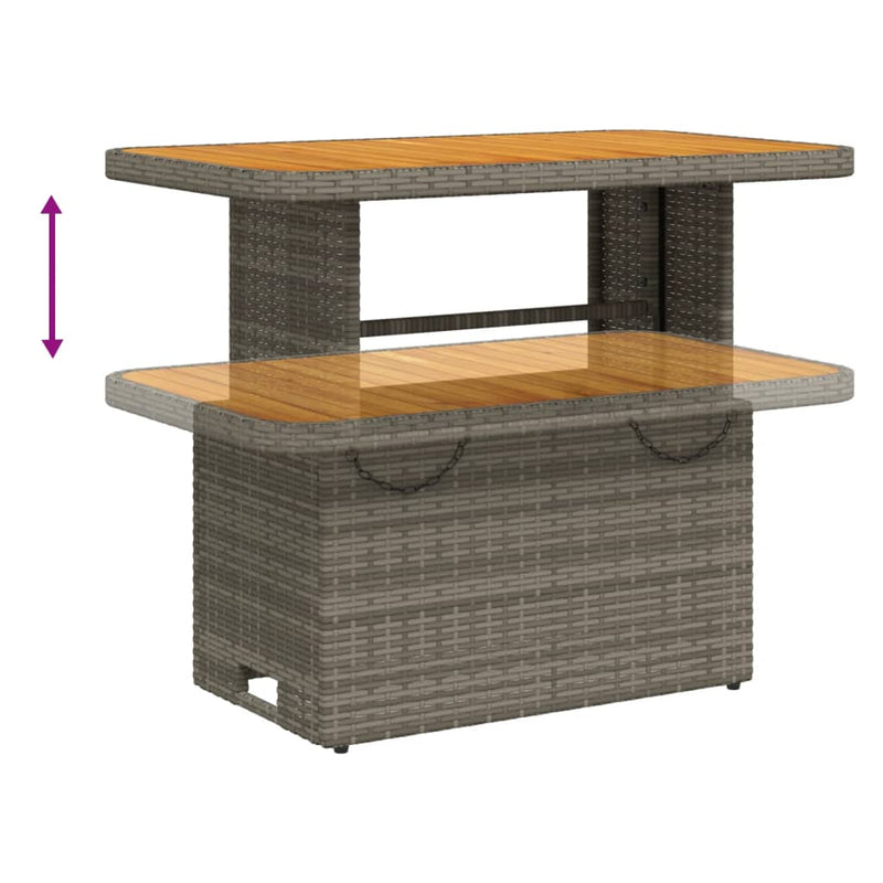 vidaXL 4 Piece Garden Dining Set with Cushions Grey Poly Rattan