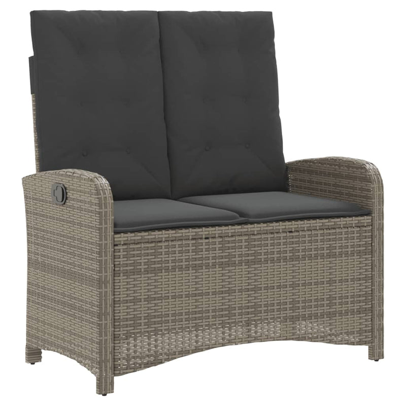 vidaXL 4 Piece Garden Dining Set with Cushions Grey Poly Rattan