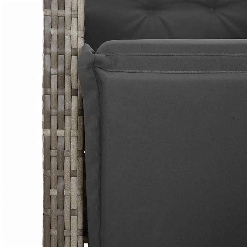 vidaXL 4 Piece Garden Dining Set with Cushions Grey Poly Rattan