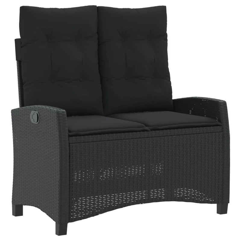 vidaXL 4 Piece Garden Dining Set with Cushions Black Poly Rattan