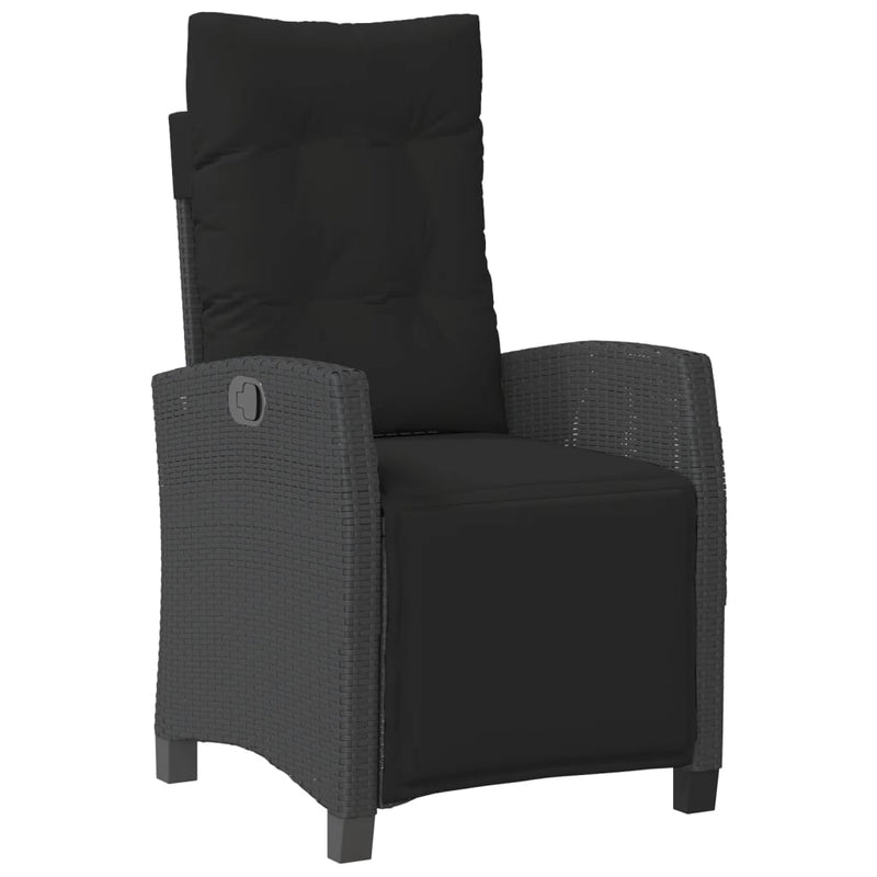 vidaXL 4 Piece Garden Dining Set with Cushions Black Poly Rattan
