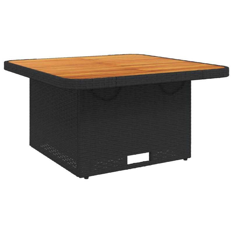 vidaXL 3 Piece Garden Dining Set with Cushions Black Poly Rattan