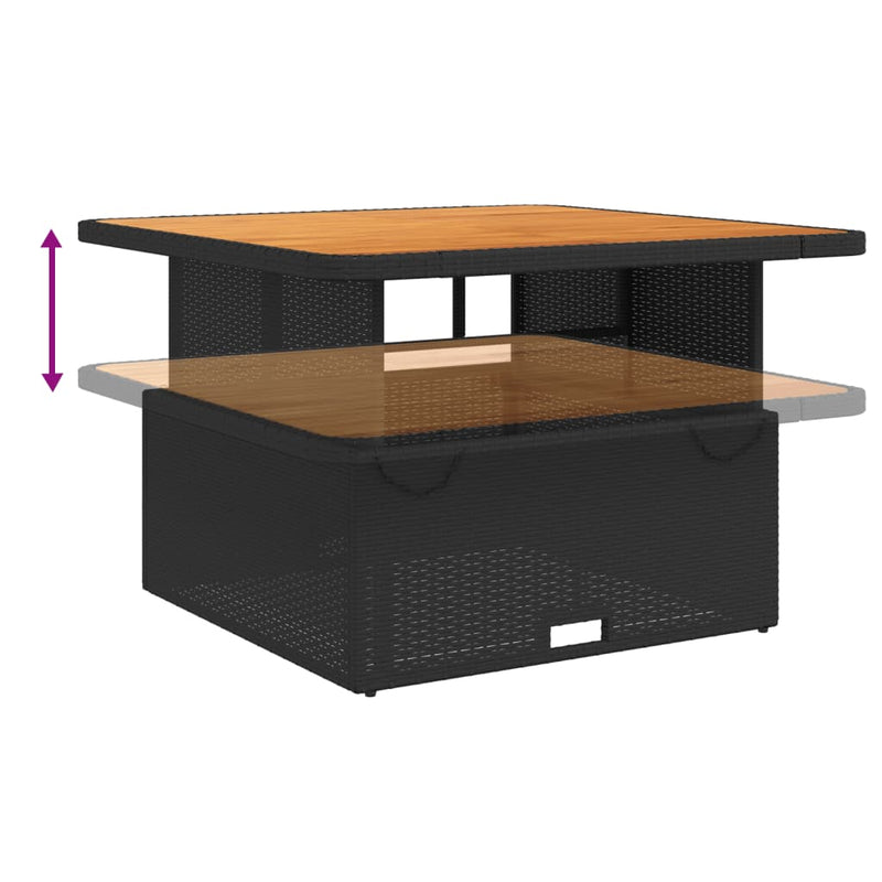 vidaXL 2 Piece Garden Dining Set with Cushions Black Poly Rattan