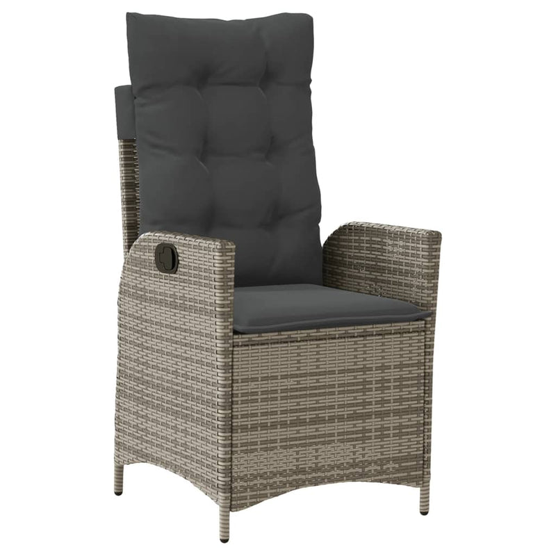 vidaXL 4 Piece Garden Dining Set with Cushions Grey Poly Rattan
