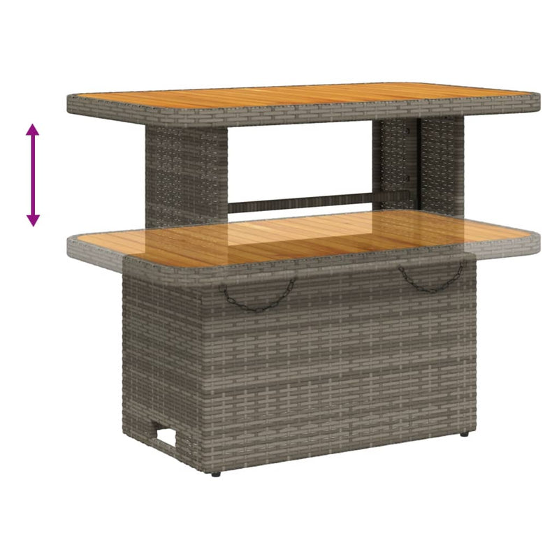 vidaXL 4 Piece Garden Dining Set with Cushions Grey Poly Rattan