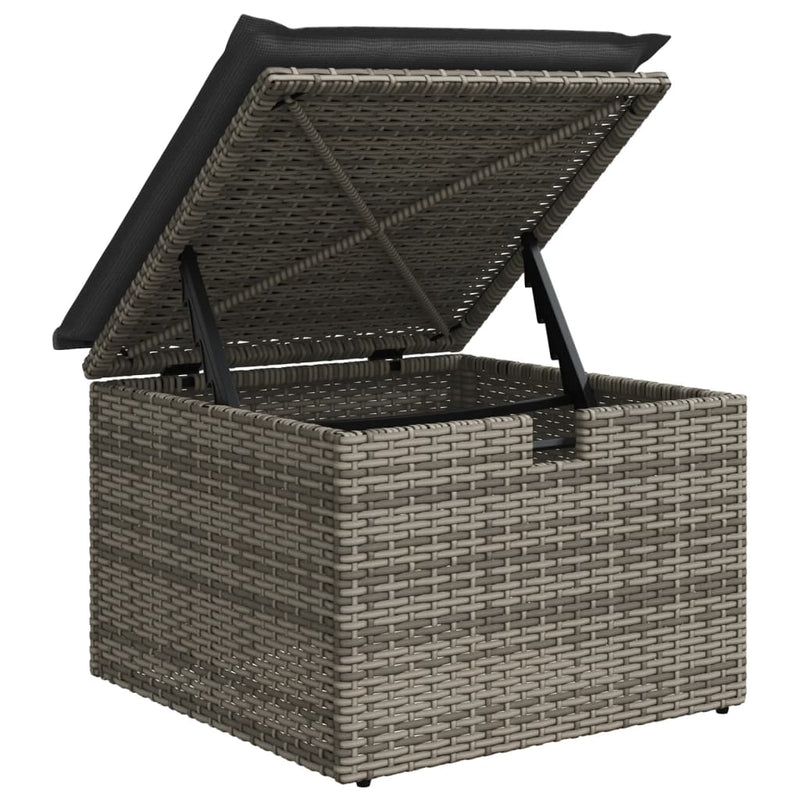 vidaXL 7 Piece Garden Sofa Set with Cushions Grey Poly Rattan