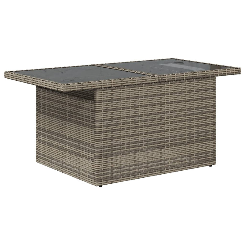vidaXL 9 Piece Garden Sofa Set with Cushions Grey Poly Rattan