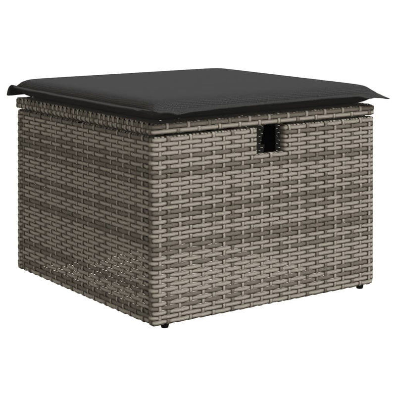 vidaXL 9 Piece Garden Sofa Set with Cushions Grey Poly Rattan