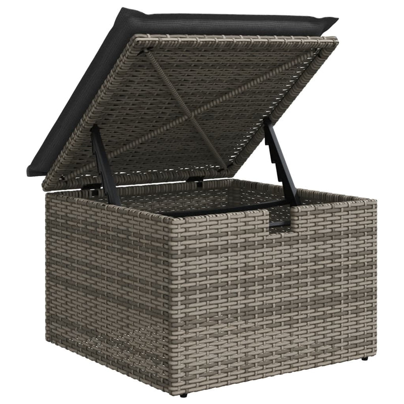 vidaXL 9 Piece Garden Sofa Set with Cushions Grey Poly Rattan