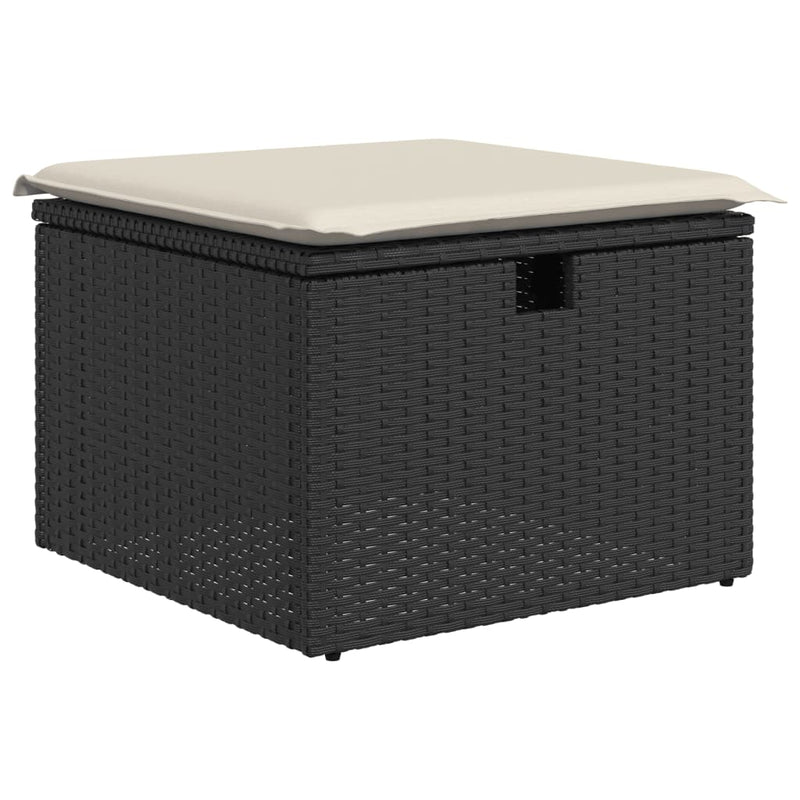 vidaXL 11 Piece Garden Sofa Set with Cushions Black Poly Rattan