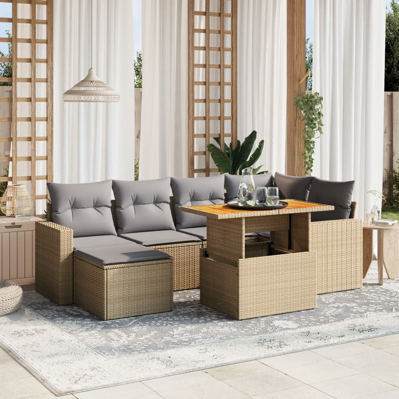 vidaXL 11 Piece Garden Sofa Set with Cushions Grey Poly Rattan