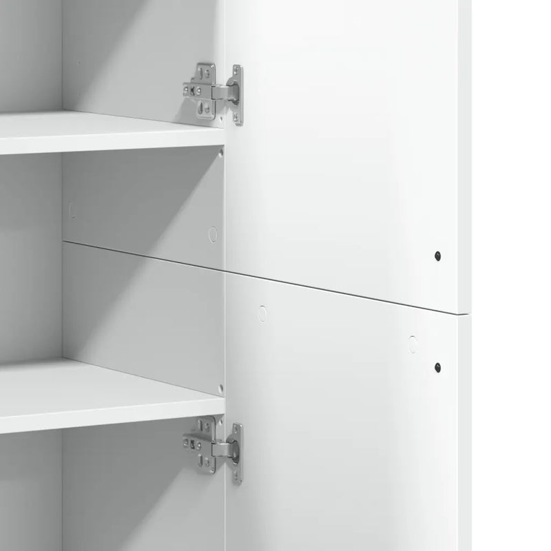 Highboard White 80x35x180 cm Engineered Wood