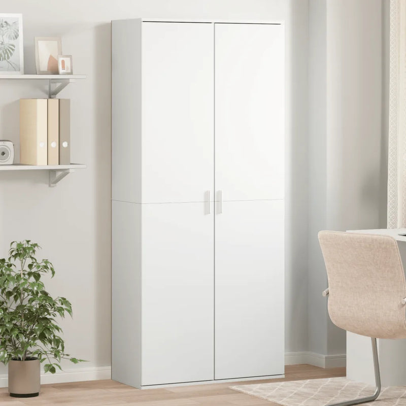 Highboard White 80x35x180 cm Engineered Wood
