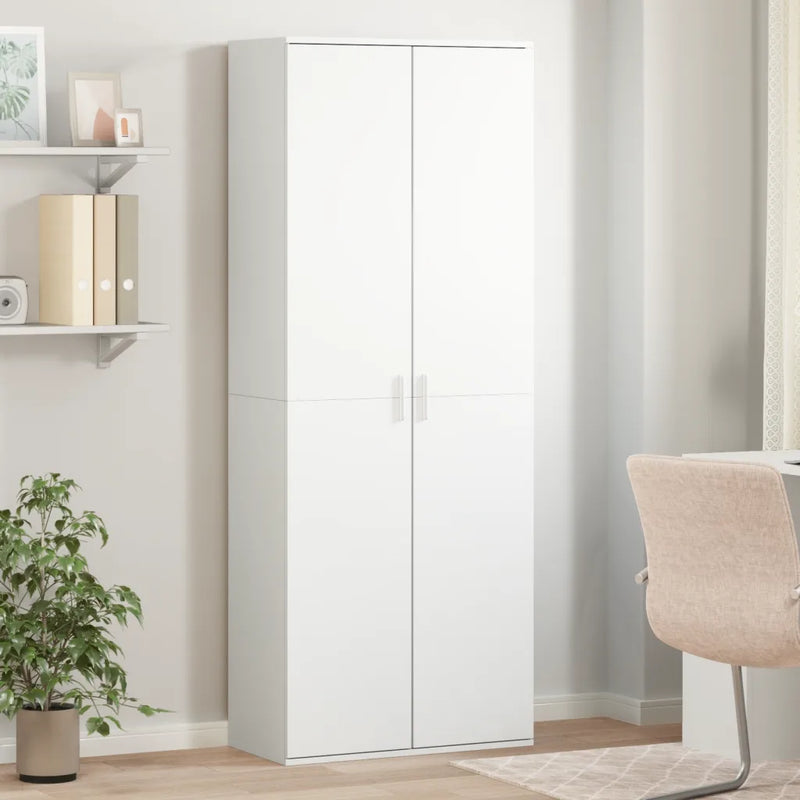 Highboard White 70x35x180 cm Engineered Wood