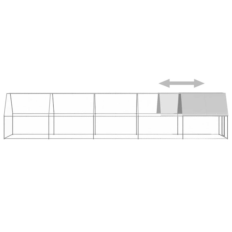 Chicken Cage 2x10x2 m Galvanised Steel