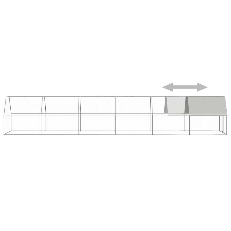 Chicken Cage 2x12x2 m Galvanised Steel