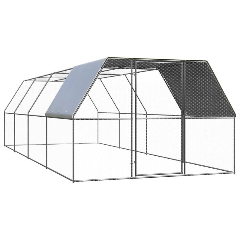 Chicken Cage 3x8x2 m Galvanised Steel