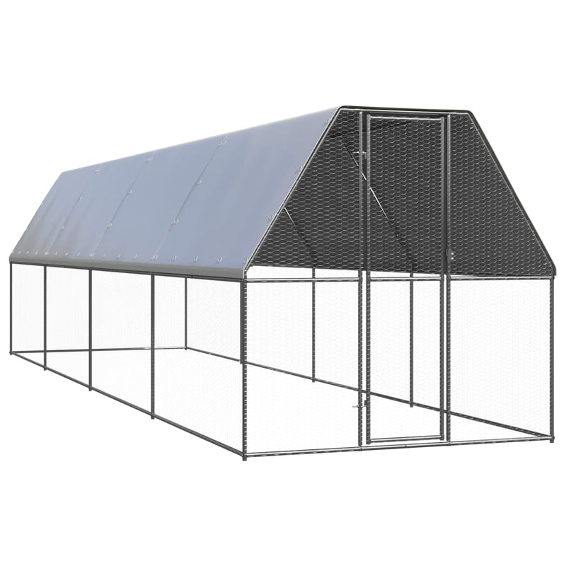 Chicken Cage 2x8x2 m Galvanised Steel