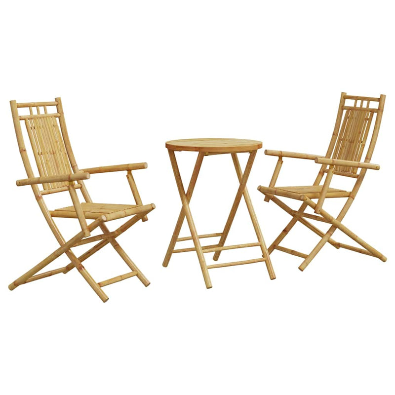 vidaXL 3 Piece Bistro Set Bamboo