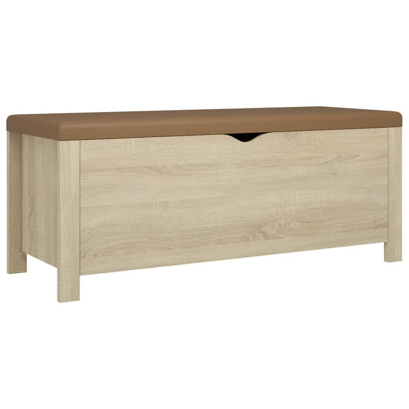 Storage Box with Cushion Sonoma Oak 105x40x45 cm