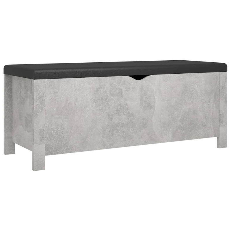 Storage Box with Cushion Concrete Grey 105x40x45 cm