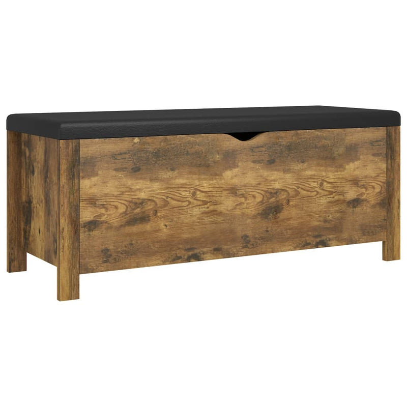 Storage Box with Cushion Smoked Oak 105x40x45 cm