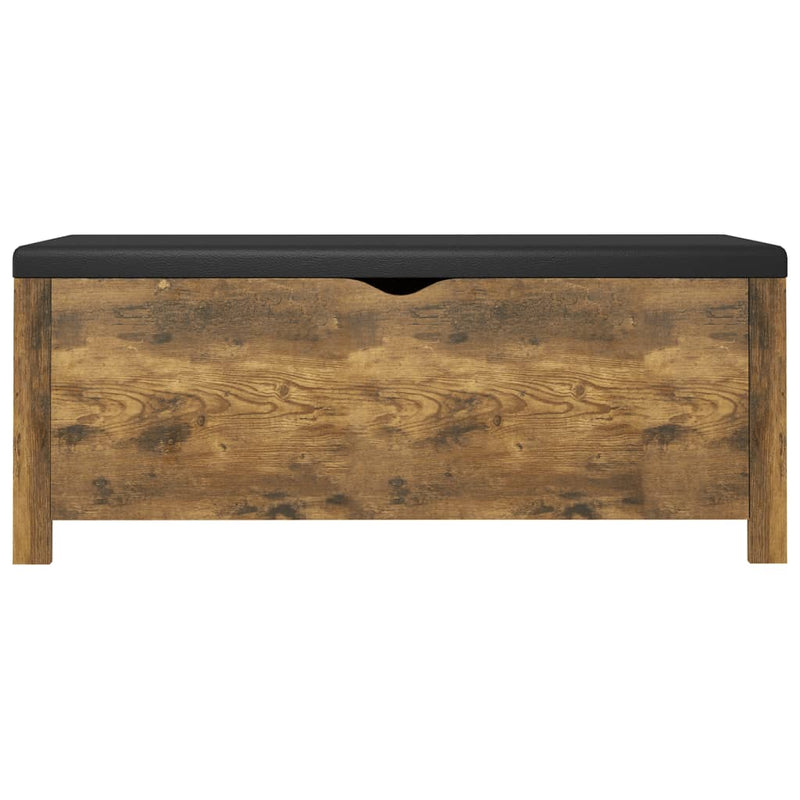 Storage Box with Cushion Smoked Oak 105x40x45 cm