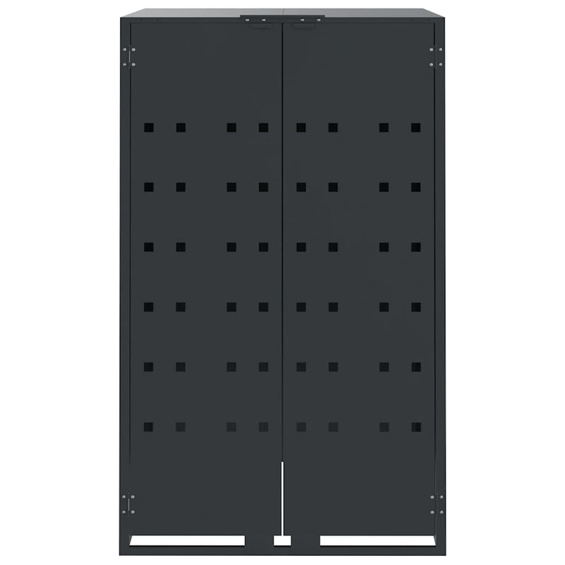 Wheelie Bin Storage for 3 Bins Anthracite 207x79x117 cm Steel