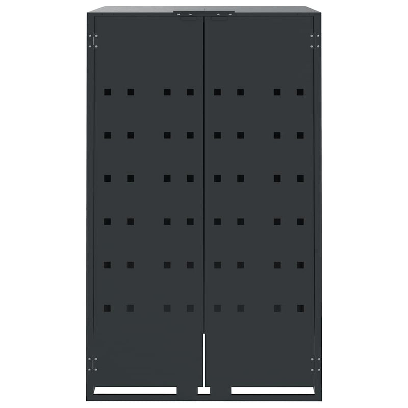 Wheelie Bin Storage for 4 Bins Anthracite 276x79x117 cm Steel