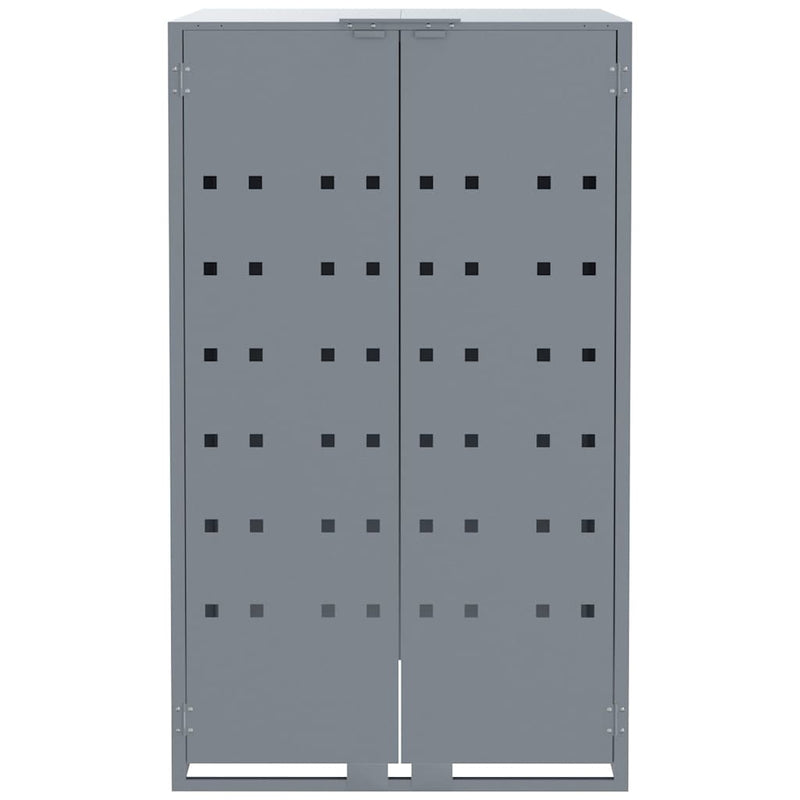 Wheelie Bin Storage for 5 Bins Grey 345x79x117 cm Steel