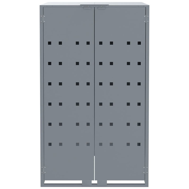 Wheelie Bin Storage for 6 Bins Grey 414x79x117 cm Steel
