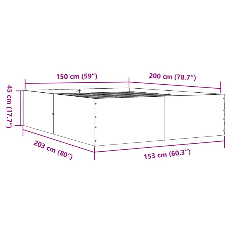 vidaXL Bed Frame without Mattress White 150x200 cm