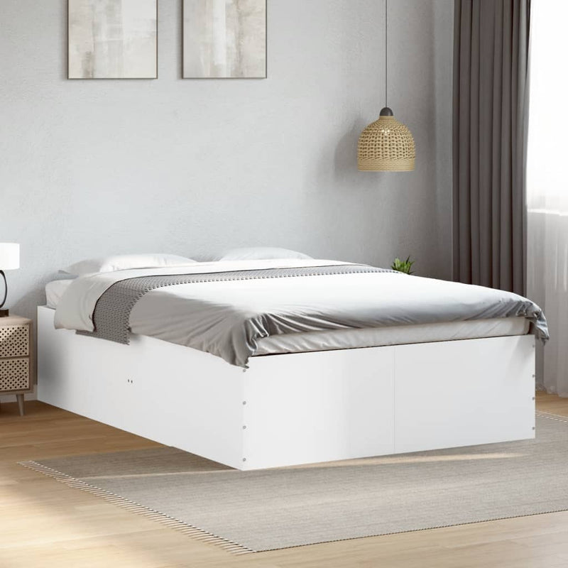vidaXL Bed Frame without Mattress White 135x190 cm