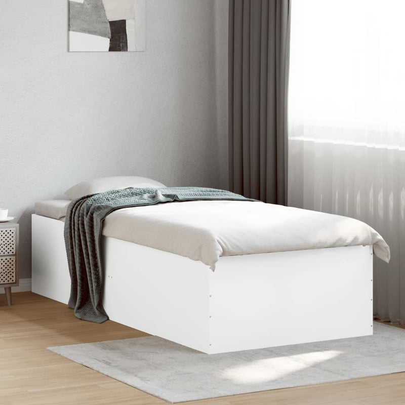 Bed Frame White 90x190 cm Engineered Wood